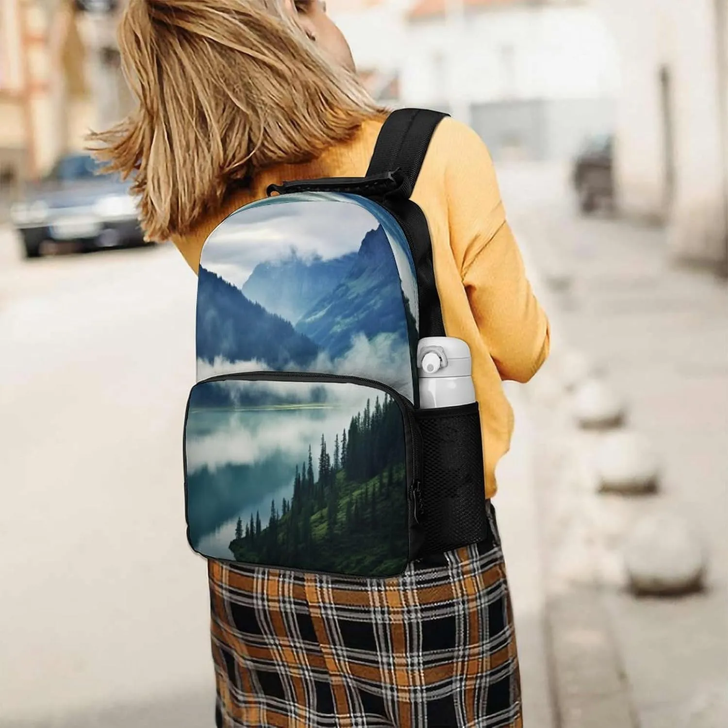 Backpacks Foggy Mountains Landscape Travel Bag Business Work Laptop Backpack