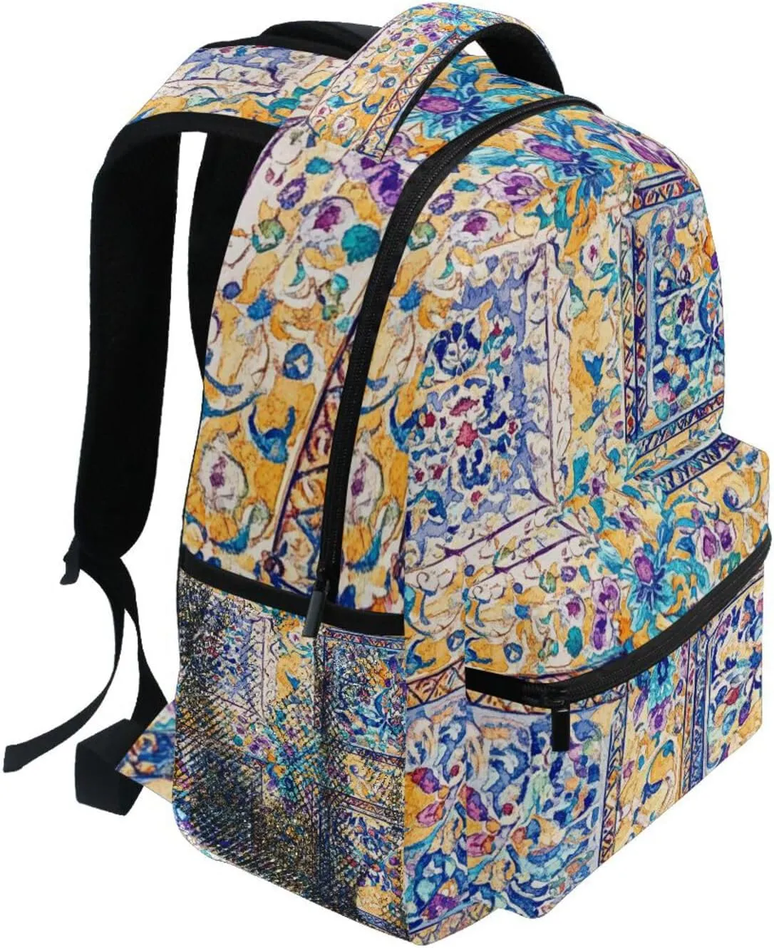 Backpacks for Men Women Fashion Travel Laptop Backpack with Chest Strap for Travel Trip Bohemian Boho Vintage Mandala Style Flower
