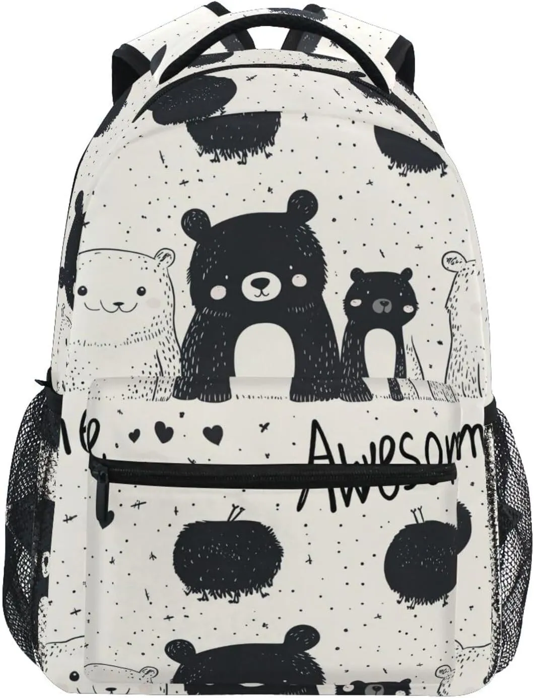 Backpacks for Teenager Waterproof College School Computer Bag with Chest Strap for Travel Trip Parents' Day Bear Family