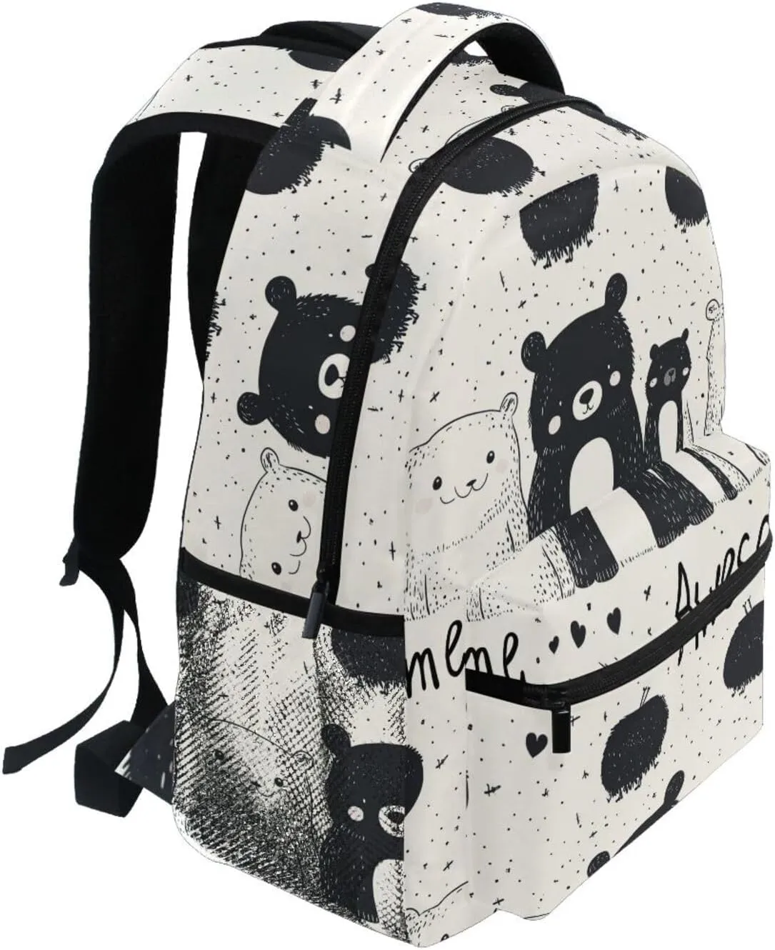 Backpacks for Teenager Waterproof College School Computer Bag with Chest Strap for Travel Trip Parents' Day Bear Family