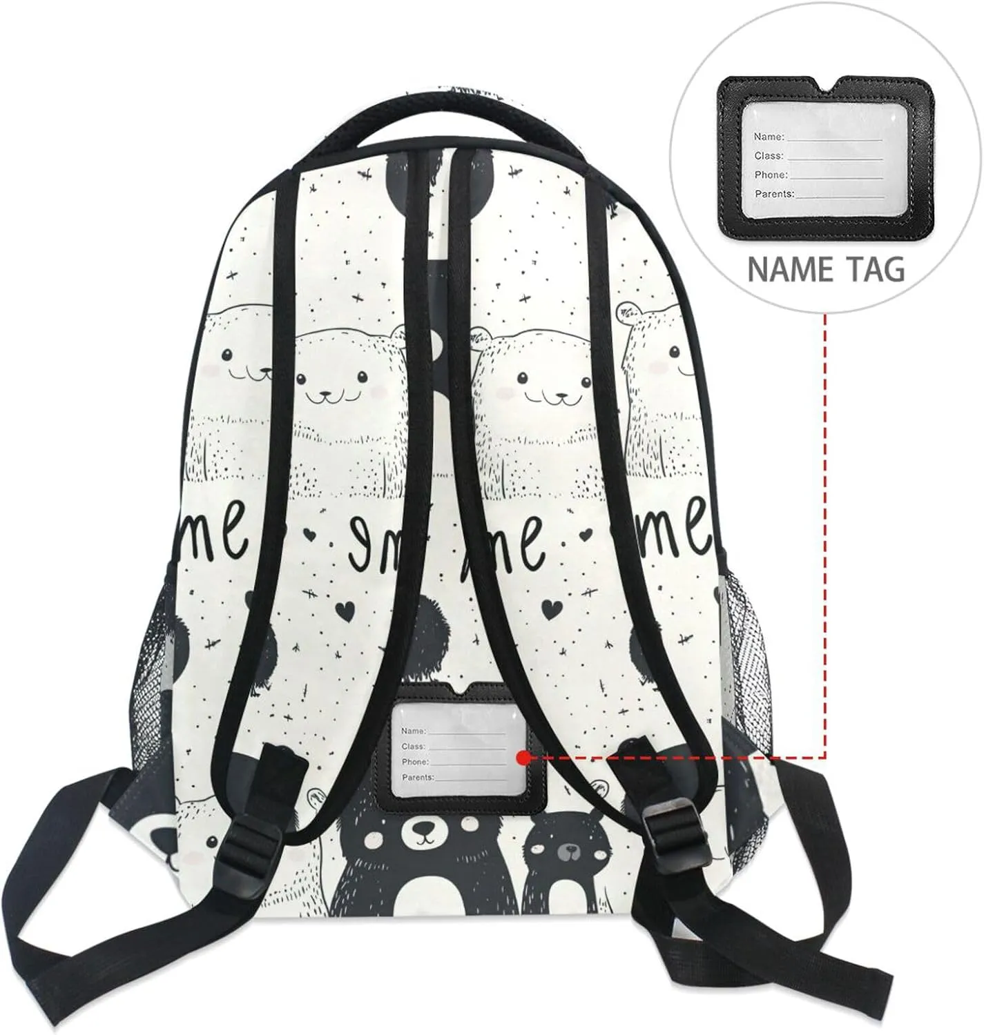 Backpacks for Teenager Waterproof College School Computer Bag with Chest Strap for Travel Trip Parents' Day Bear Family