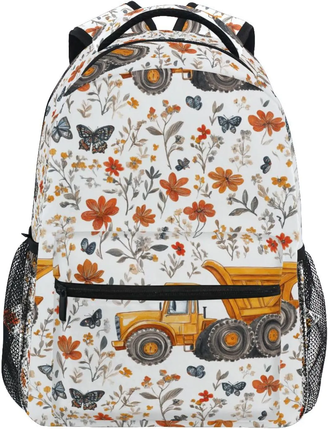 Backpacks for Unisex Adult Fashion Stylish Travel Bags with Chest Strap for Business Work College Travel Trip Construction Truck Cartoon Dump Truck