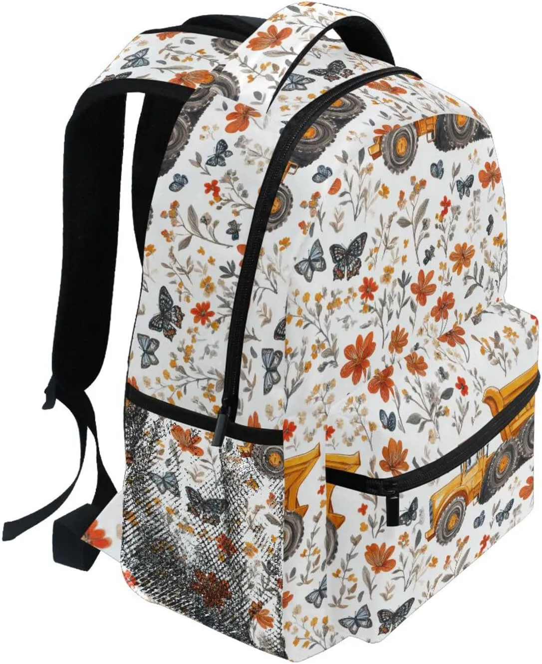 Backpacks for Unisex Adult Fashion Stylish Travel Bags with Chest Strap for Business Work College Travel Trip Construction Truck Cartoon Dump Truck