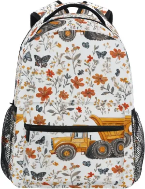 Backpacks for Unisex Adult Fashion Stylish Travel Bags with Chest Strap for Business Work College Travel Trip Construction Truck Cartoon Dump Truck