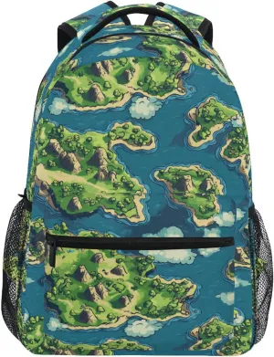 Backpacks for Women Men Fashion Laptop Bag with Chest Strap for Business Work College Travel Trip Game Map