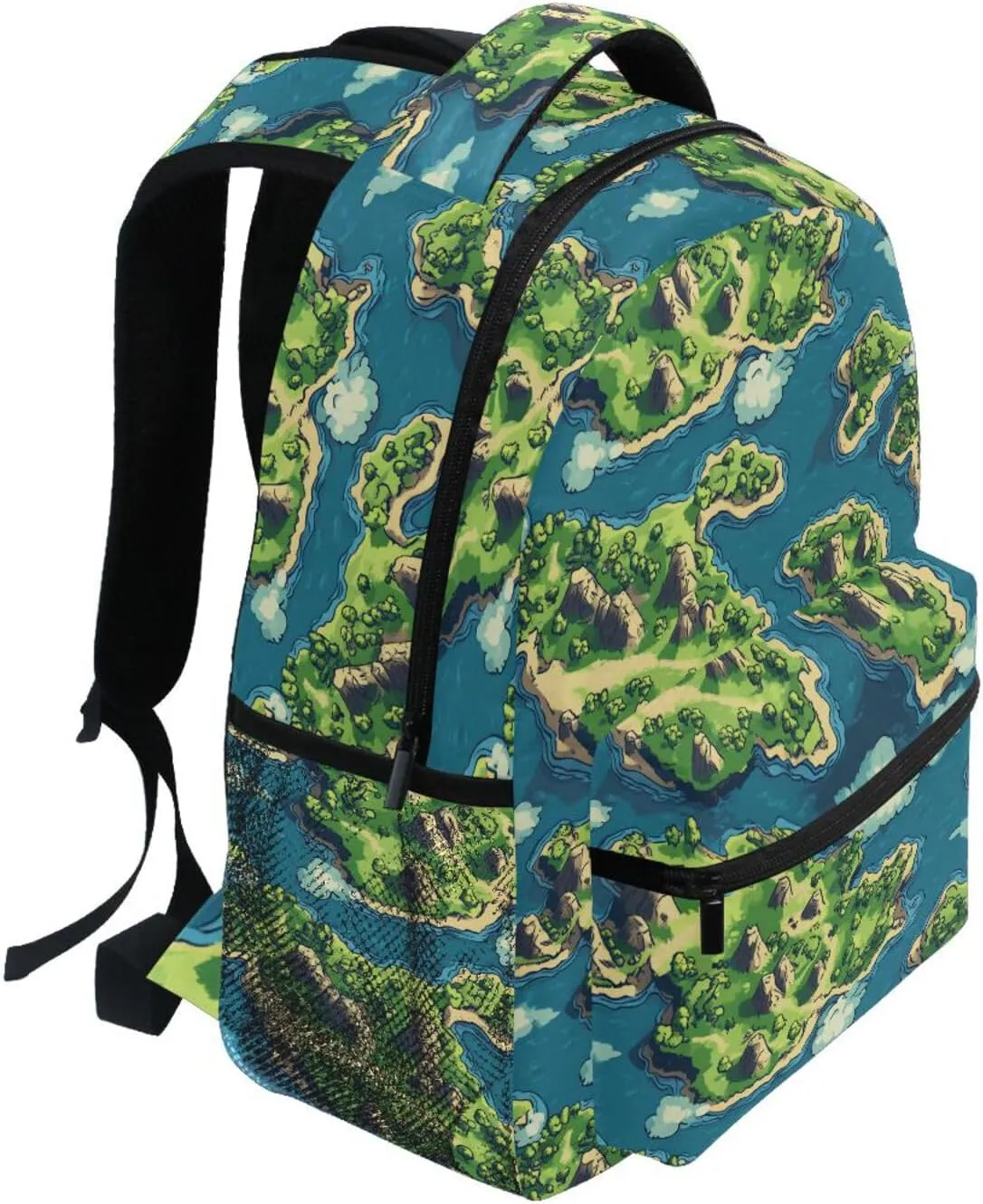 Backpacks for Women Men Fashion Laptop Bag with Chest Strap for Business Work College Travel Trip Game Map