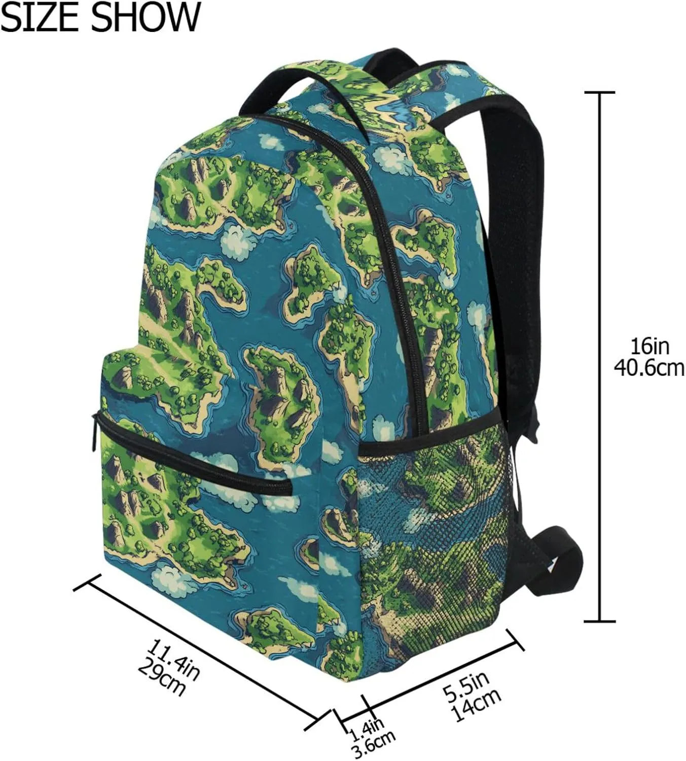 Backpacks for Women Men Fashion Laptop Bag with Chest Strap for Business Work College Travel Trip Game Map