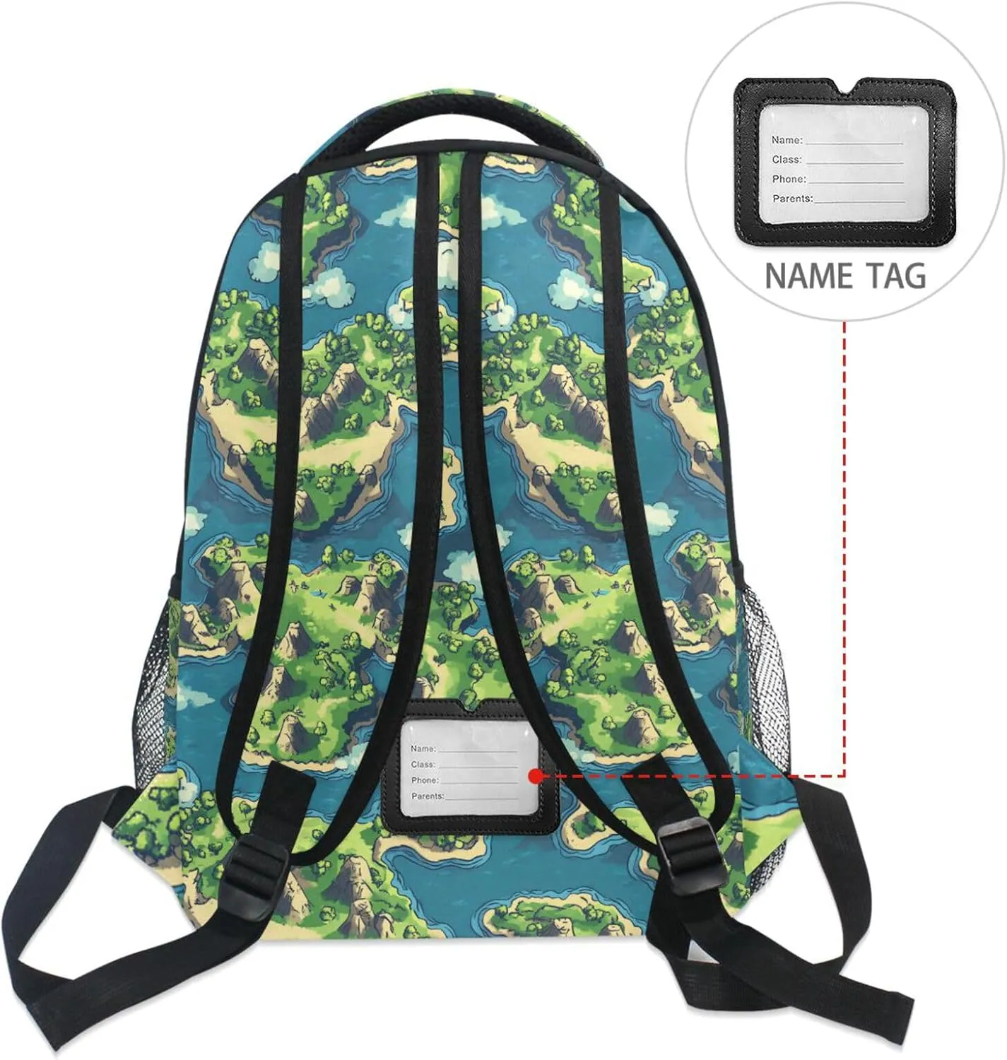 Backpacks for Women Men Fashion Laptop Bag with Chest Strap for Business Work College Travel Trip Game Map