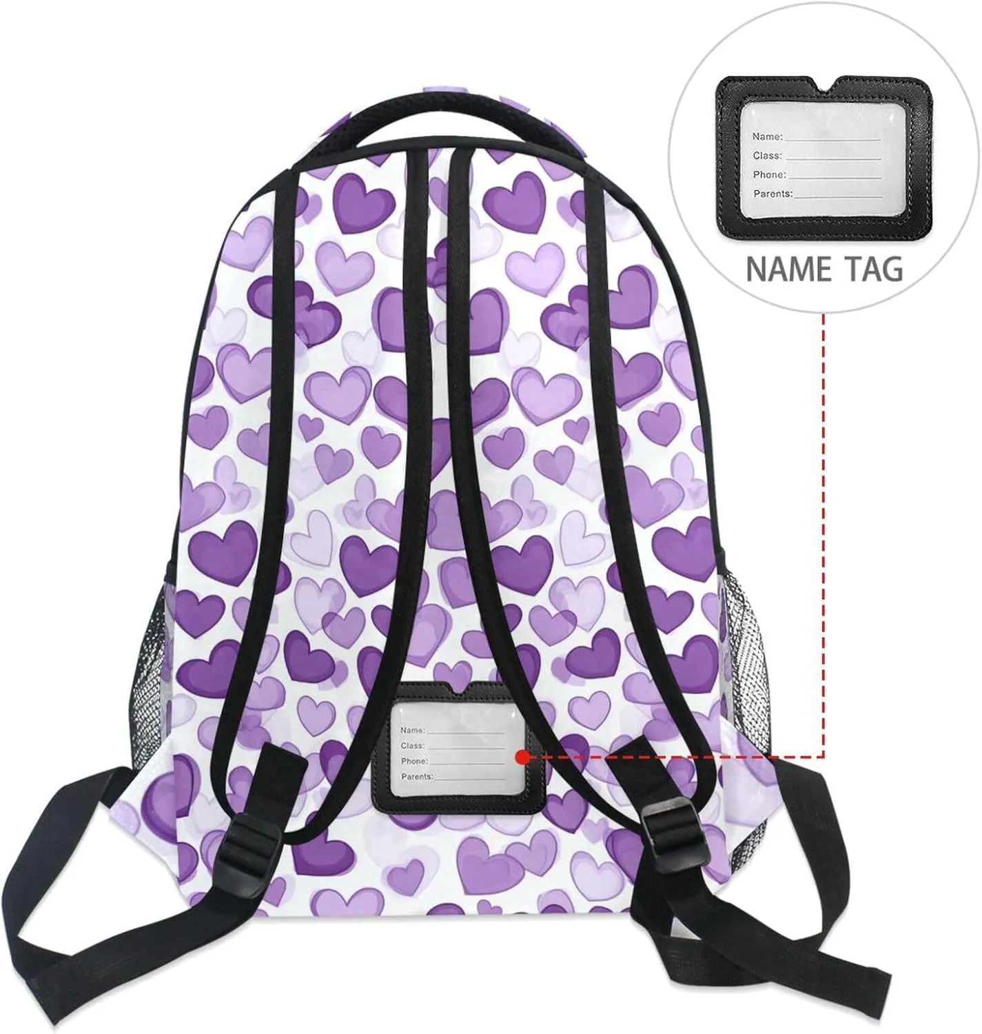 Backpacks for Women Men Waterproof Business Work Bag with Chest Strap for Business Work College Travel Trip Purple Heart Day Purple Heart