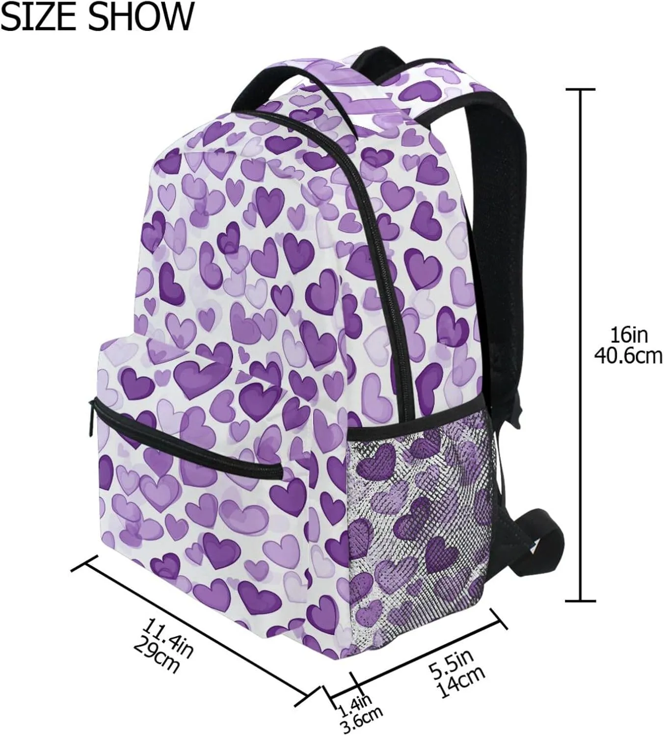 Backpacks for Women Men Waterproof Business Work Bag with Chest Strap for Business Work College Travel Trip Purple Heart Day Purple Heart