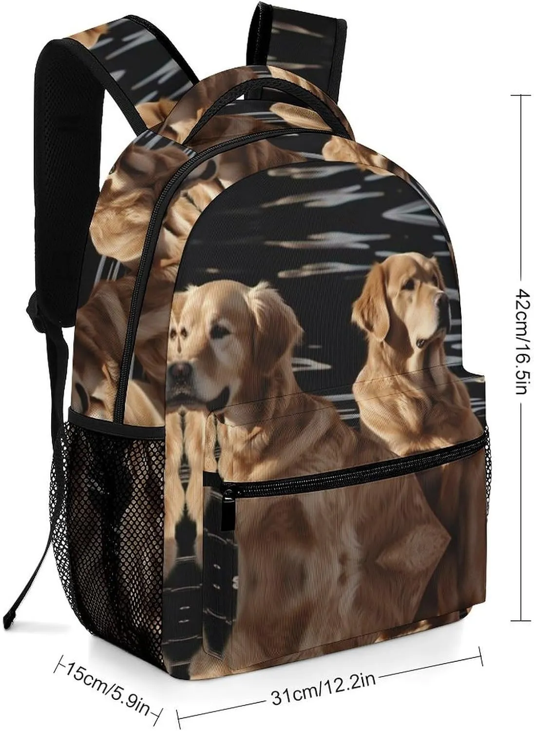 Backpacks Golden Retrievers Travel Bag Laptop Backpack Casual Daypack for Weekender Business Hiking