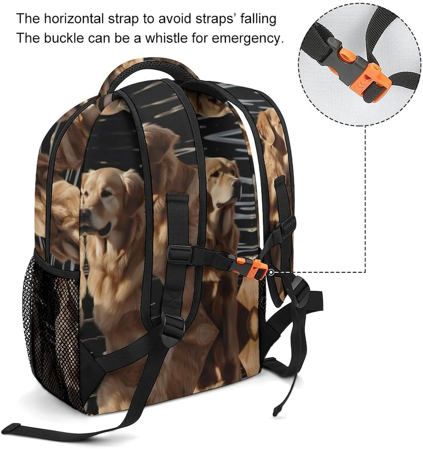 Backpacks Golden Retrievers Travel Bag Laptop Backpack Casual Daypack for Weekender Business Hiking