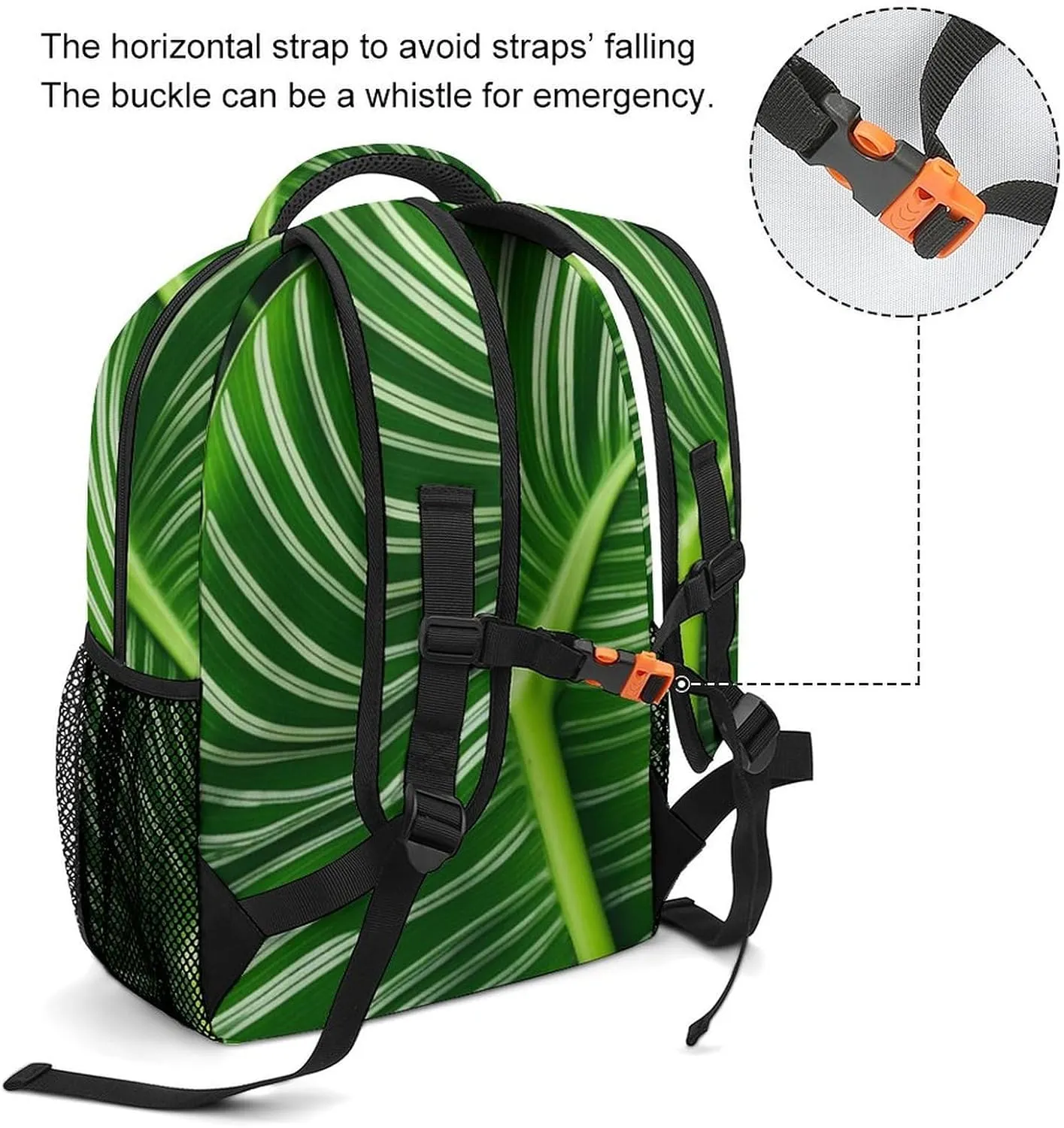 Backpacks Green Tropical Leaf Travel Bag Laptop Backpack Casual Daypack for Weekender Business Hiking