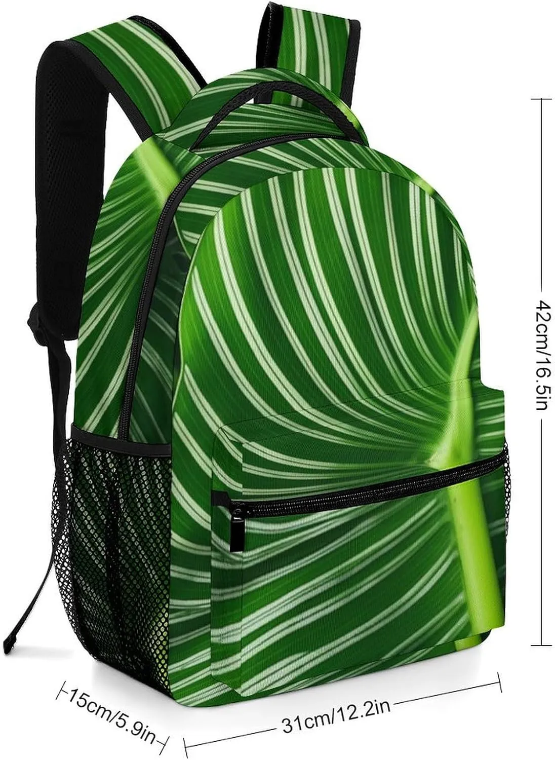 Backpacks Green Tropical Leaf Travel Bag Laptop Backpack Casual Daypack for Weekender Business Hiking