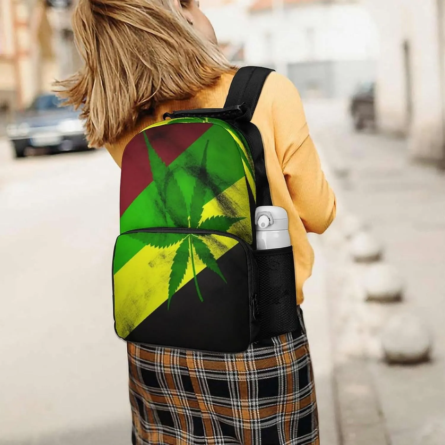 Backpacks Jamaica Flag Leaves Travel Bag Business Work Laptop Backpack
