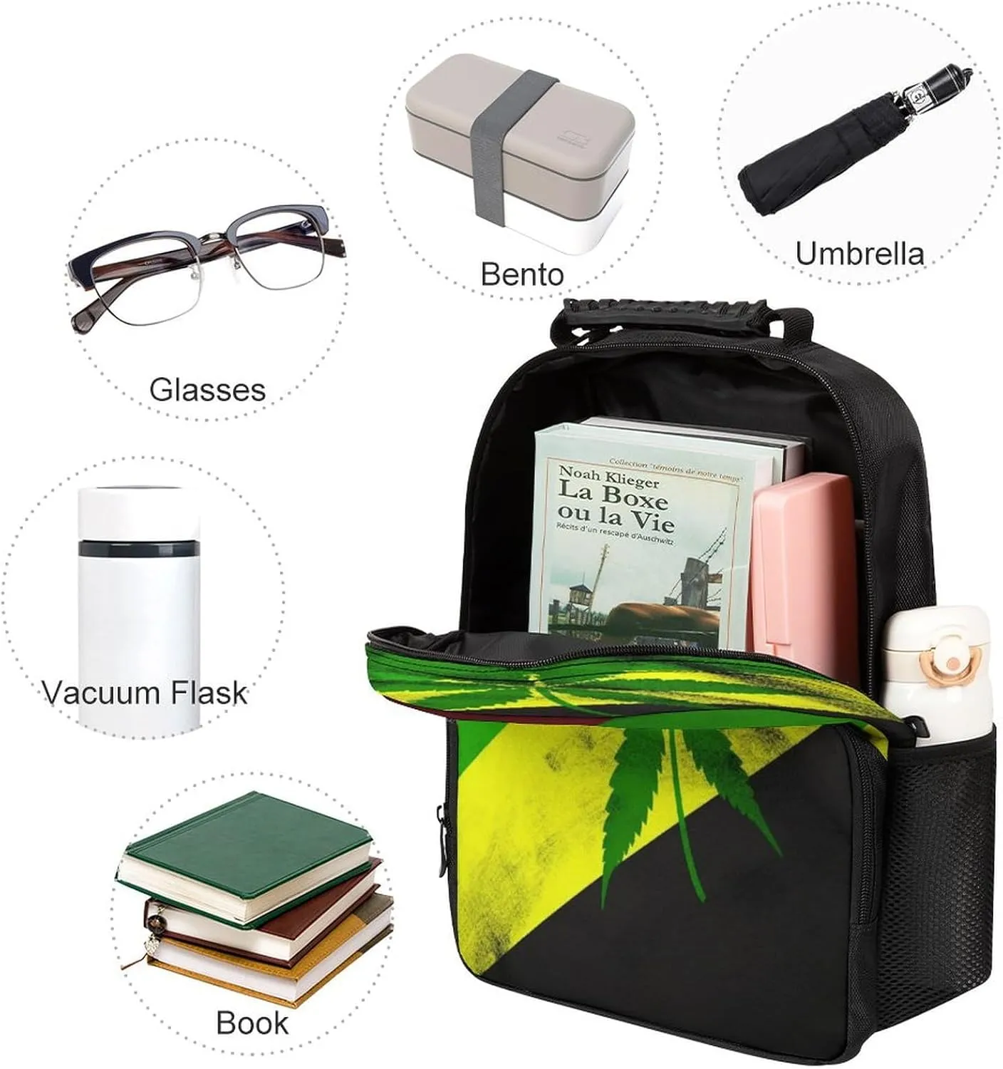 Backpacks Jamaica Flag Leaves Travel Bag Business Work Laptop Backpack