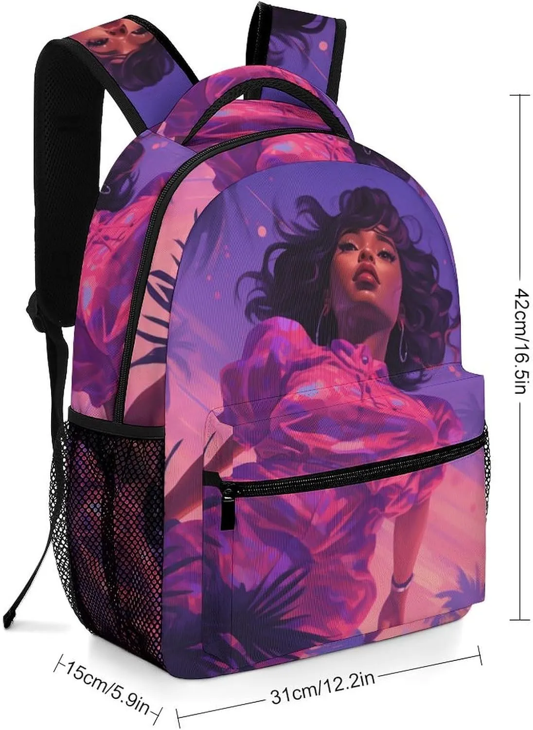 Backpacks Purple And Pink Woman Travel Bag Laptop Backpack Casual Daypack for Weekender Business Hiking