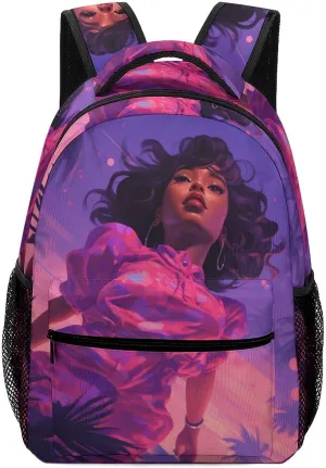 Backpacks Purple And Pink Woman Travel Bag Laptop Backpack Casual Daypack for Weekender Business Hiking