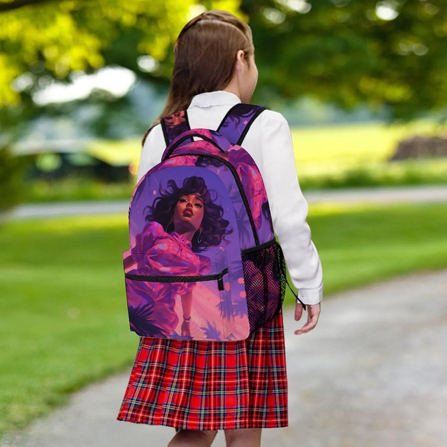 Backpacks Purple And Pink Woman Travel Bag Laptop Backpack Casual Daypack for Weekender Business Hiking