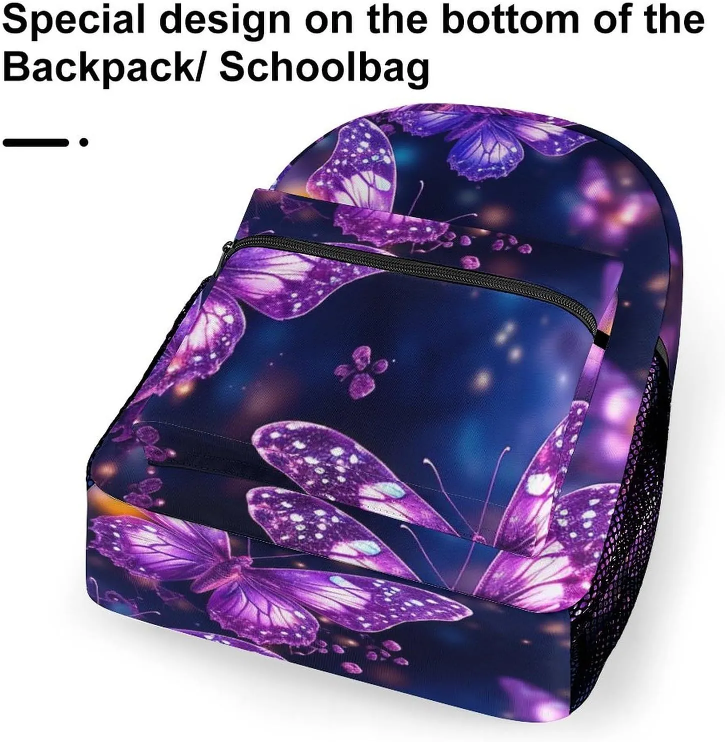 Backpacks Purple Cute Butterfly Print Travel Bag Laptop Backpack Casual Daypack for Weekender Business Hiking