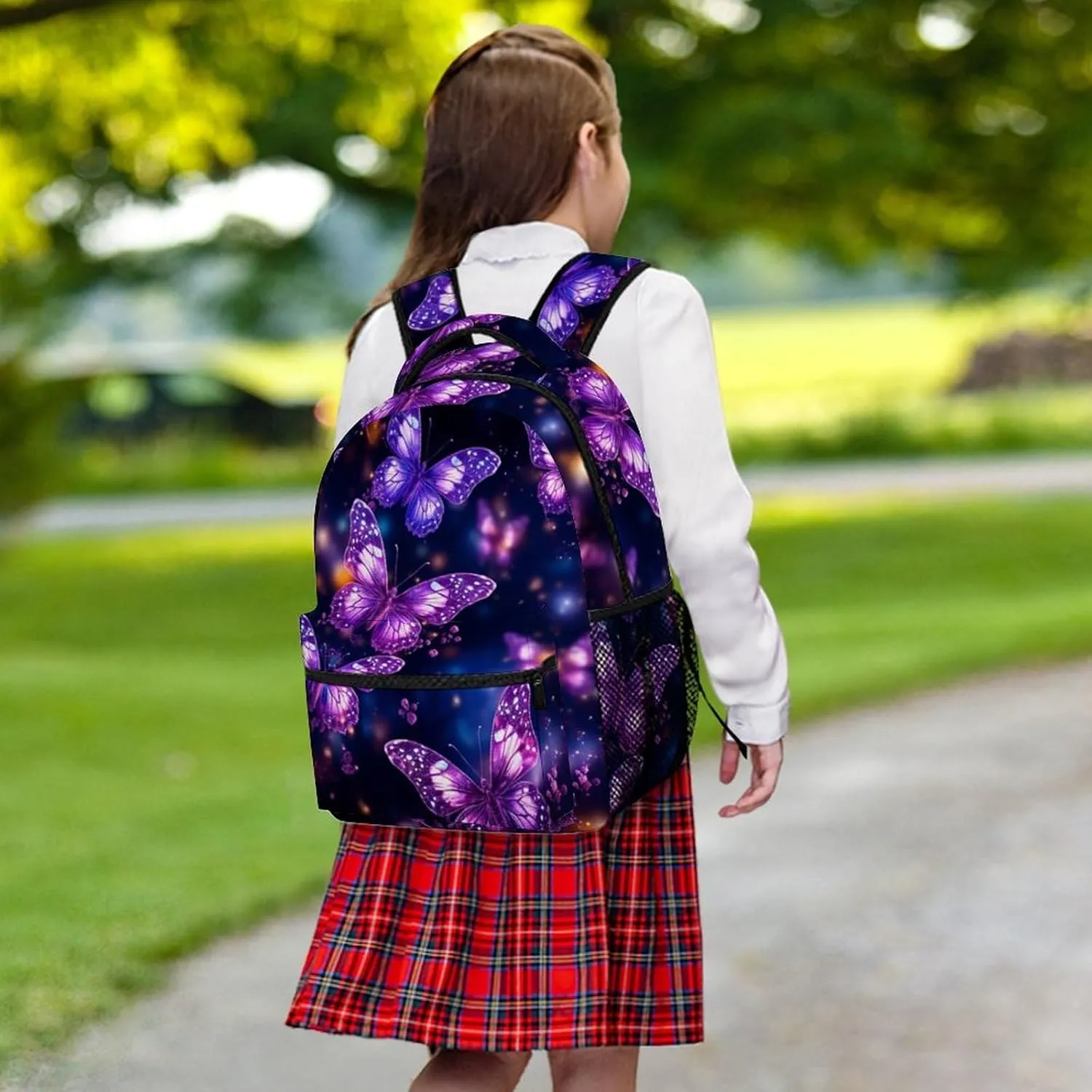 Backpacks Purple Cute Butterfly Print Travel Bag Laptop Backpack Casual Daypack for Weekender Business Hiking