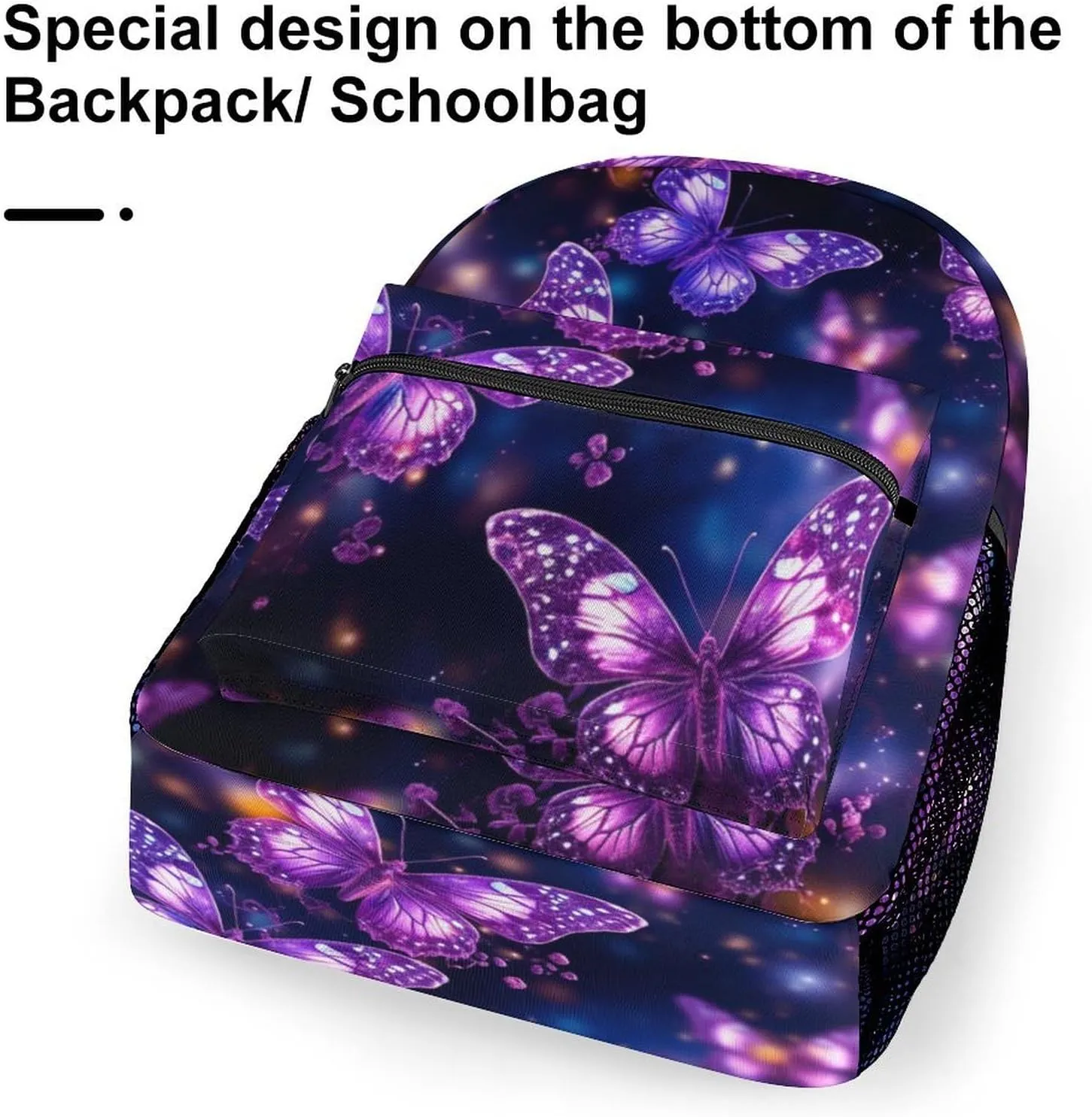 Backpacks Purple Cute Butterfly Print Travel Bag Laptop Backpack Casual Daypack for Weekender Business Hiking
