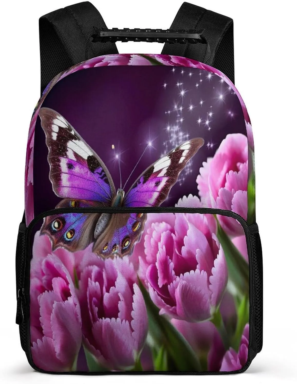 Backpacks Purple Flower Butterfly Travel Bag Business Work Laptop Backpack