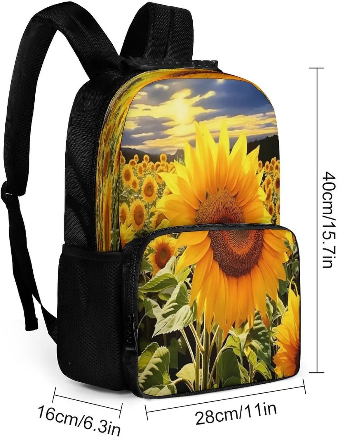 Backpacks Sunflowers Drawing Travel Bag Business Work Laptop Backpack