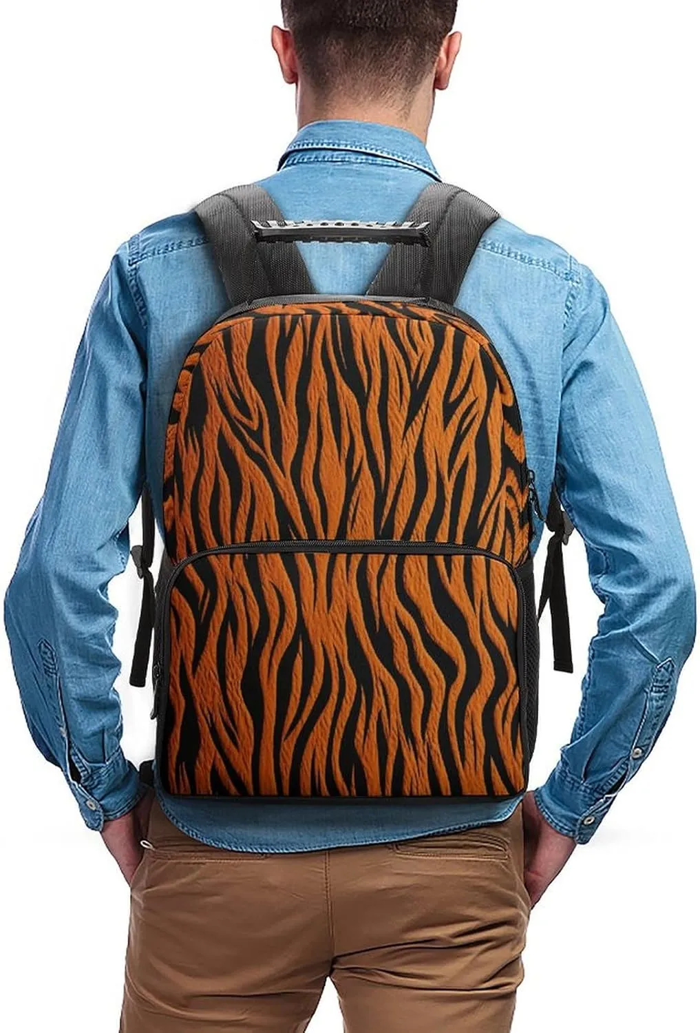 Backpacks Tiger Stripes Orange Travel Bag Business Work Laptop Backpack, 40x28x16cm