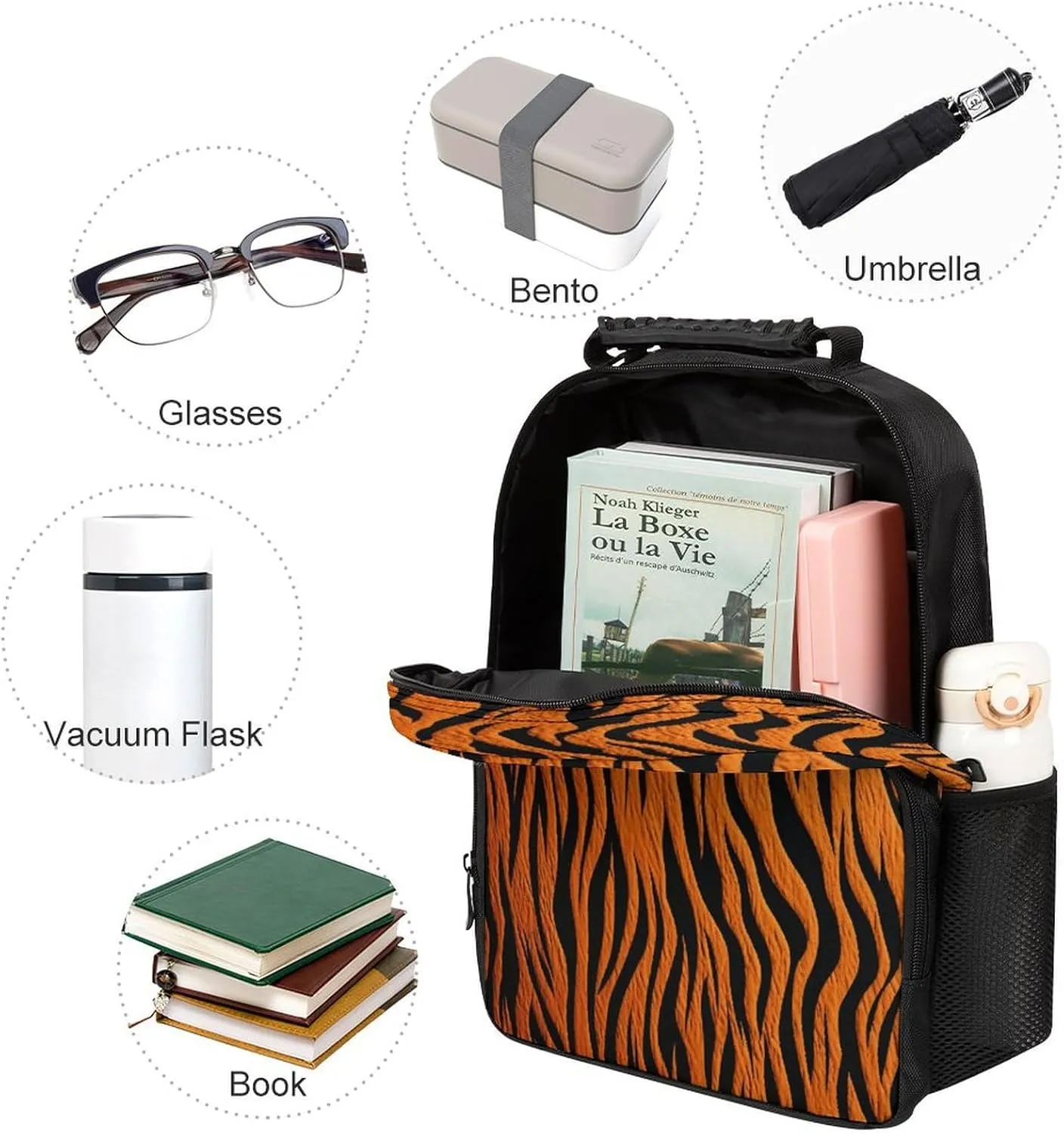Backpacks Tiger Stripes Orange Travel Bag Business Work Laptop Backpack, 40x28x16cm