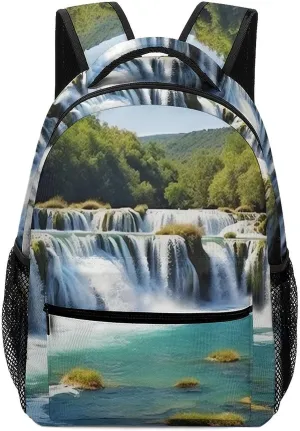 Backpacks Waterfalls on Krka River Travel Bag Laptop Backpack Casual Daypack for Weekender Business Hiking