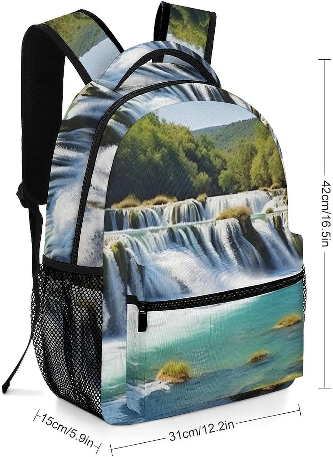 Backpacks Waterfalls on Krka River Travel Bag Laptop Backpack Casual Daypack for Weekender Business Hiking