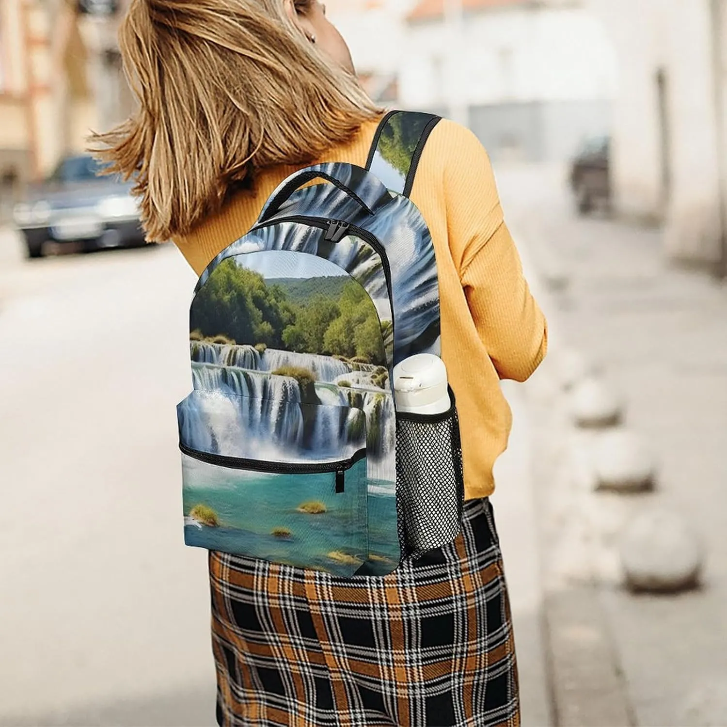 Backpacks Waterfalls on Krka River Travel Bag Laptop Backpack Casual Daypack for Weekender Business Hiking
