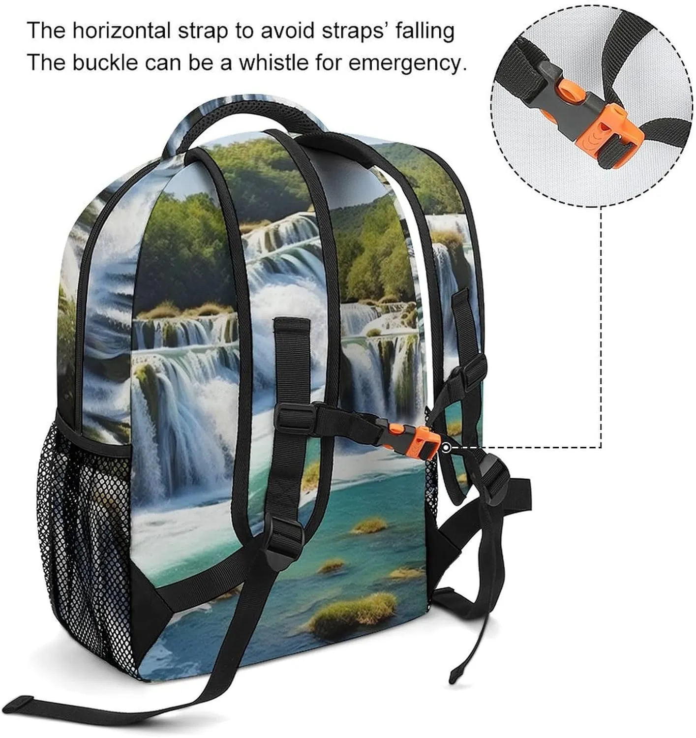 Backpacks Waterfalls on Krka River Travel Bag Laptop Backpack Casual Daypack for Weekender Business Hiking
