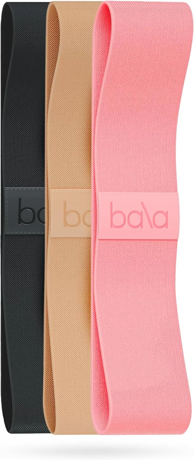 Bala Bands Resistance Bands for Women & Men, 3-Pack - Elastic Exercise Bands for Working Out - Wrist, Ankle, Legs & Booty Bands - Workout Resistance Bands for Yoga, Pilates, Strength Training