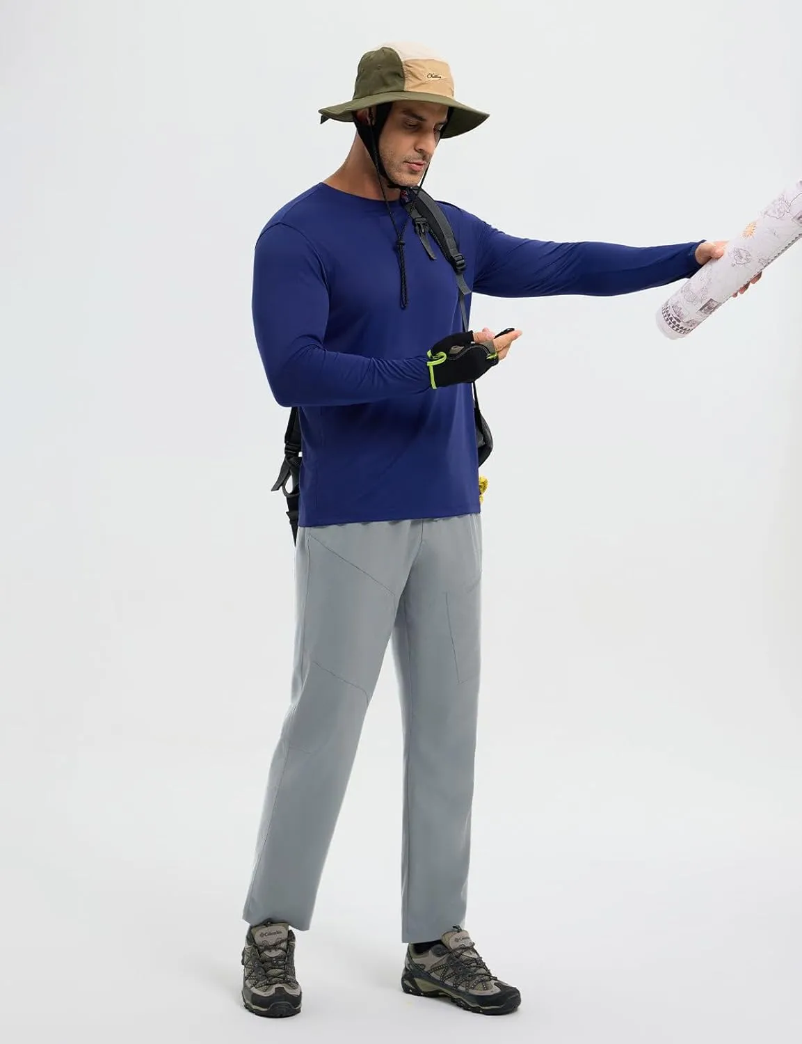 baleaf Men's Hiking Pants Ripstop Water Resistant Cargo Quick Dry Travel Elastic Waist with Zip Pockets UPF 50  Work