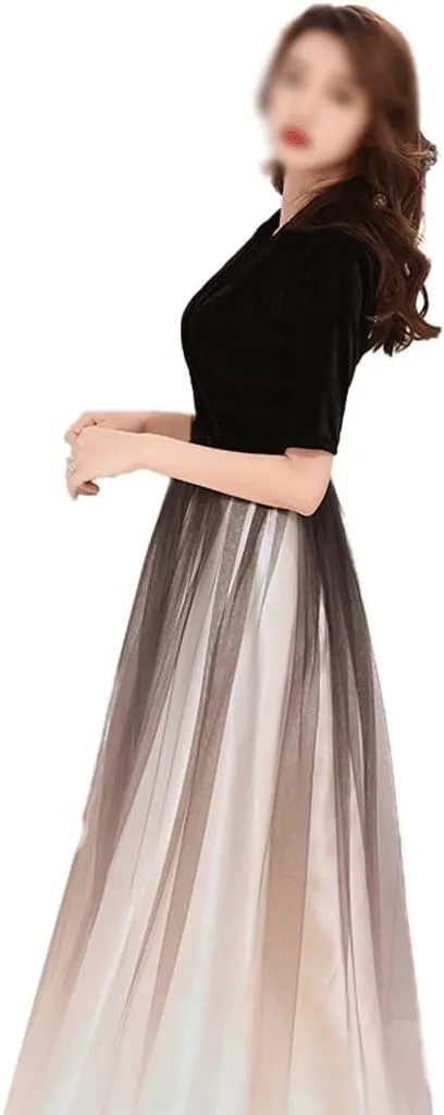 Banquet Celebrity Generous Evening Dress Dress Dignified and Slim Annual Meeting Dress Length(Lcode)