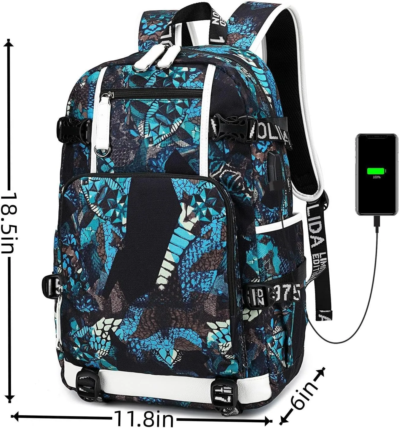 Basketball 23 Student School Bag, Laptop Backpack, Ultra-Light Travel Bag, For Men And Women (green-A)