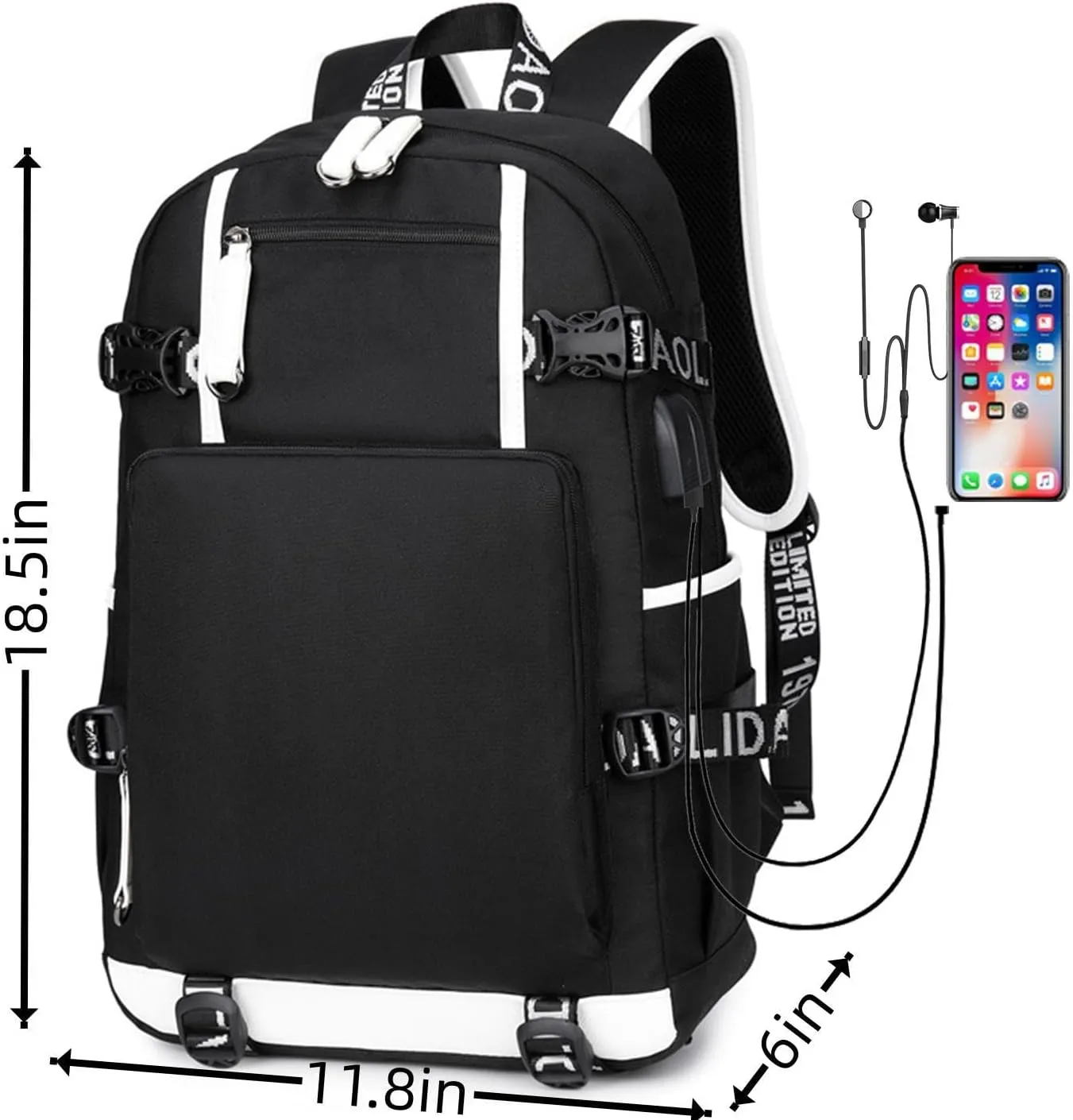 Basketball Player 23 Student School Bag, Laptop Backpack, Ultra-Light Travel Bag, For Men And Women (Black2)