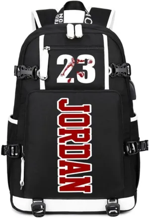 Basketball Player 23 Student School Bag, Laptop Backpack, Ultra-Light Travel Bag, For Men And Women (Black2)