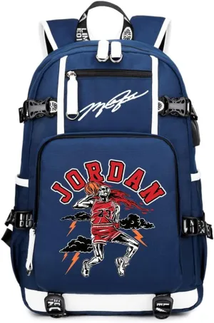 Basketball Player 23 Student School Bag, Laptop Backpack, Ultra-Light Travel Bag, For Men And Women (Blue4)