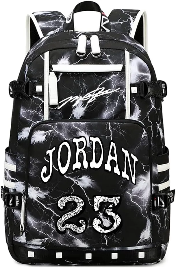 Basketball Star 23 Athletes Laptop Backpack Student Backpack Men Women Ultra Light Travel Bag (Black and White1)