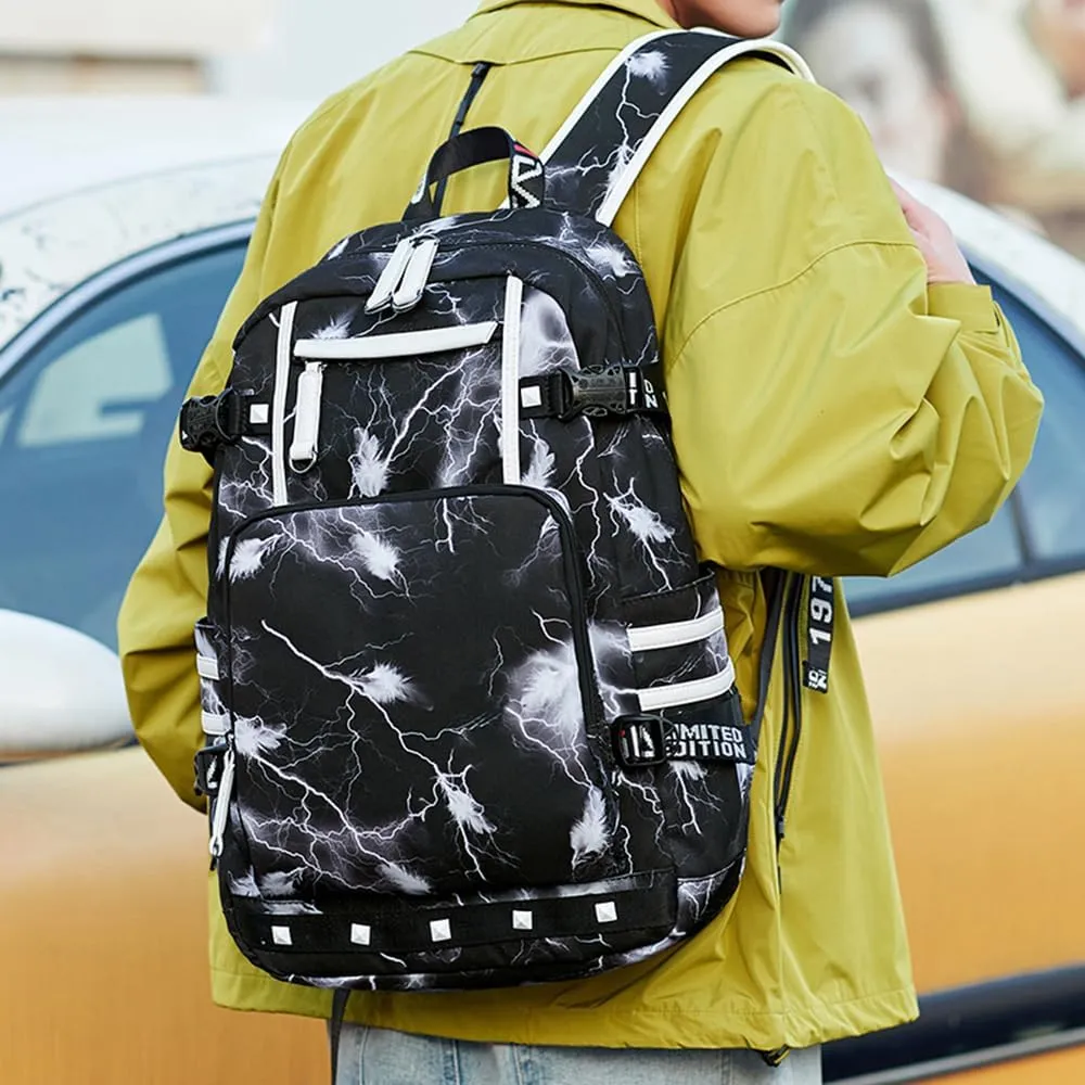 Basketball Star 23 Athletes Laptop Backpack Student Backpack Men Women Ultra Light Travel Bag (Black and White2)
