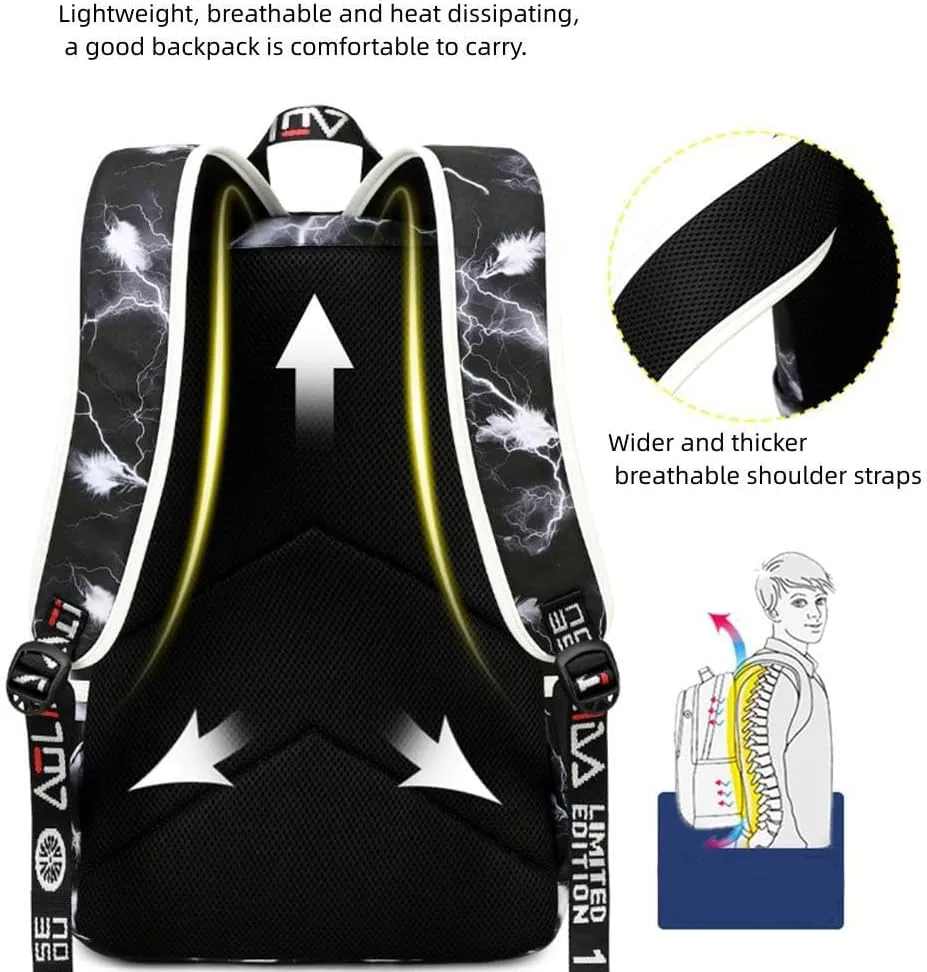 Basketball Star 23 Athletes Laptop Backpack Student Backpack Men Women Ultra Light Travel Bag (Black and White2)