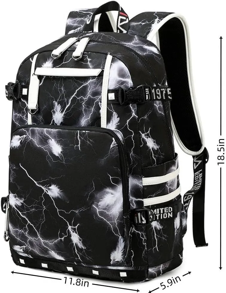 Basketball Star 23 Athletes Laptop Backpack Student Backpack Men Women Ultra Light Travel Bag (Black and White2)