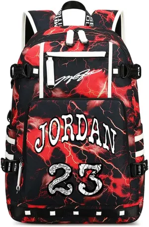 Basketball Star 23 Athletes Laptop Backpack Student Backpack Men Women Ultra Light Travel Bag (Red1)