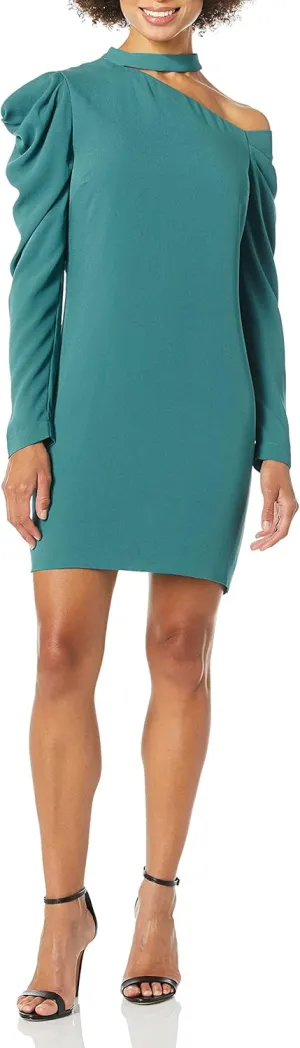 BCBGMax Azria Women's One-Shoulder Shift Dress, TAHITIBLUE, S