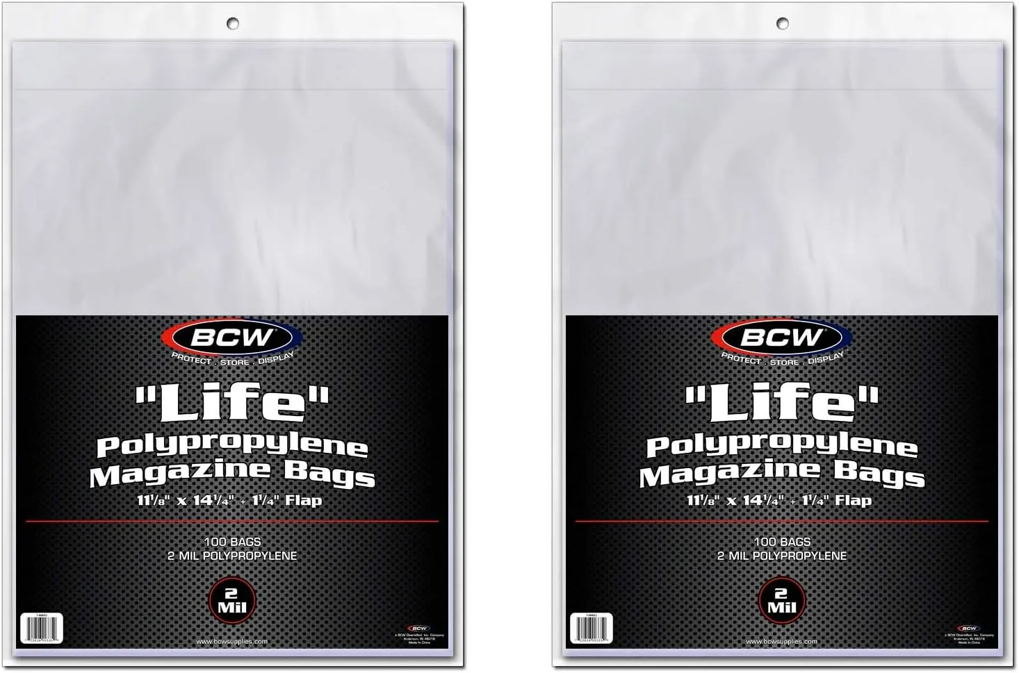 BCW Life Magazine Bags | Crystal Clear Polypropylene | Acid-Free Archival Quality | Protect and Store Collectible Life Magazines | Exterior 11 1/8 x 14 1/4 (Non-Resealable, 200 Pack)