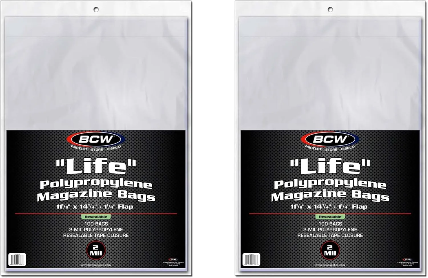 BCW Resealable Life Magazine Bags - 200ct | Crystal Clear Polypropylene | Archival Quality |Store Collectible Life Magazines | Exterior 11 1/8 x 14 1/4