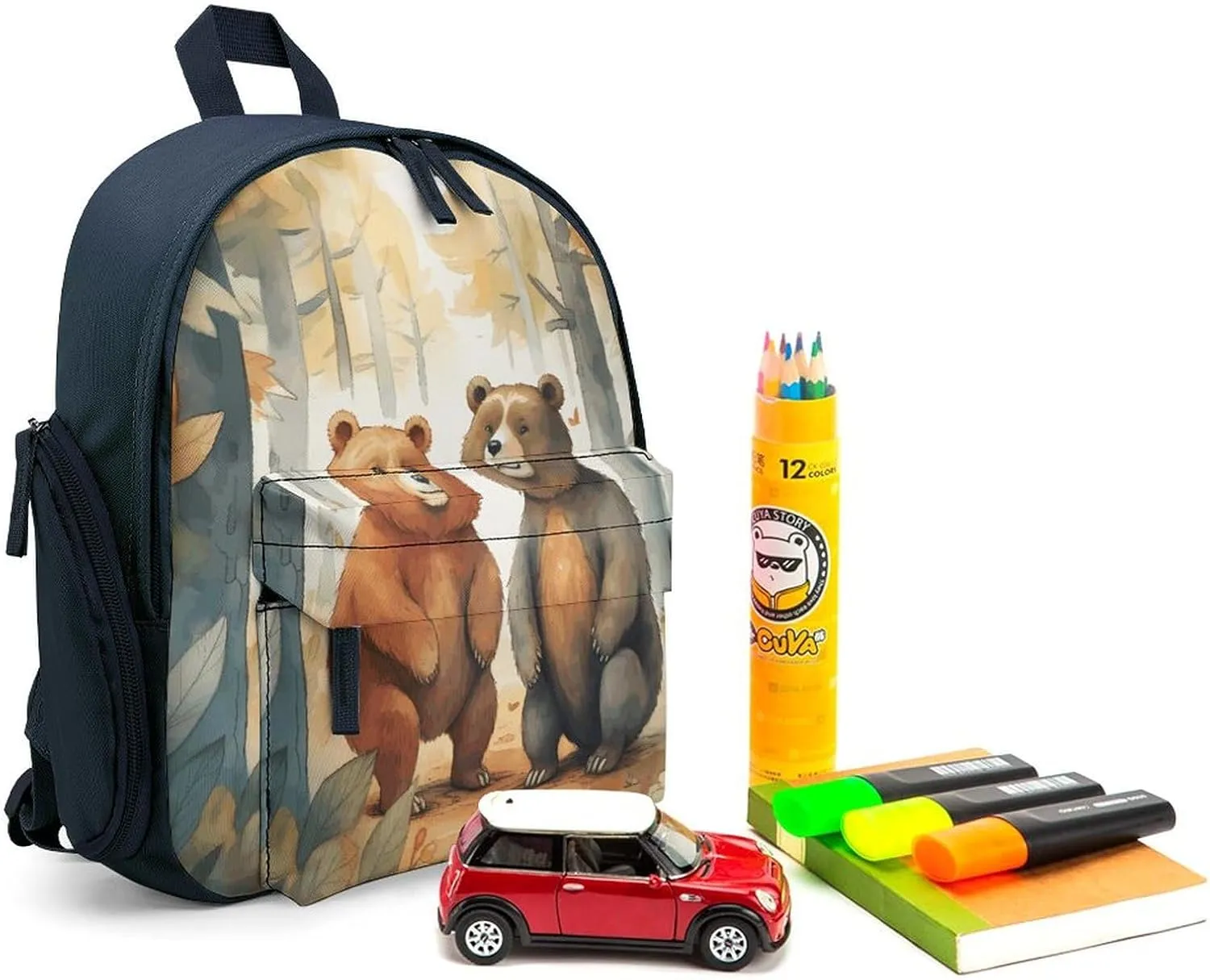 Bear in Woods Travel Backpack Casual Bag Lightweight Hiking Backpacks for Business, Travelling, Hiking